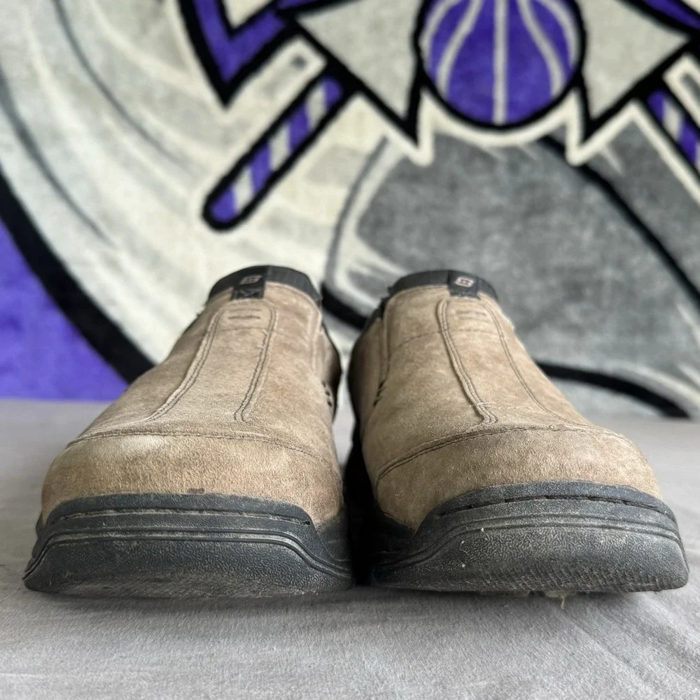 Size 11.5 - Skechers Slip On Shoes Men's Relaxed Fit Memory Foam Suede Grey
